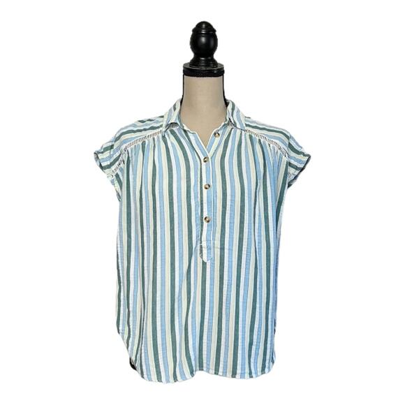 Anthropologie Pilcro and The Letterpress Striped Collared Blouse - Picture 2 of 5